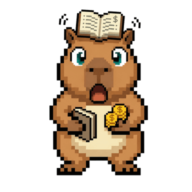 Otto the bookkeeper, a capybara holding a book of accounts